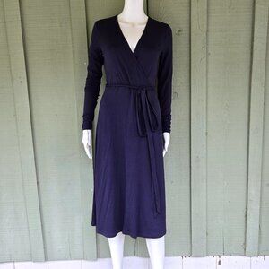 BODEN Navy Blue Jersey Faux Wrap Dress US 2 UK 6